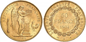 EUROPA. FRANKREICH. III. République, 1871-1940. 
50 Francs type Génie 1904, A - Paris. Friedb. 591, Gad. 1113, Schlumb. 429 Gold vz