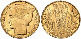 EUROPA. FRANKREICH. III. République, 1871-1940. 
100 Francs type Bazor 1935. Friedb. 598, Gad. 1148, Schlumb. 495 Gold vz