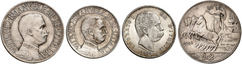 EUROPA. ITALIEN. - Königreich. Umberto I., 1878-1900. 
Lot von 3 Stück. 1 Lira ...