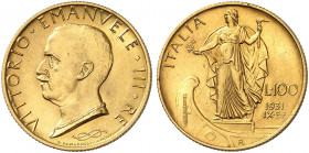 EUROPA. ITALIEN. - Königreich. Victor Emanuel III., 1900-1946. 
100 Lire 1931 (IX), Rom. Friedb. 33, Pagani 646, Schlumb. 108 Gold vz - St