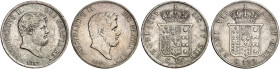 EUROPA. ITALIEN. - NEAPEL UND SIZILIEN. Ferdinand II. von Bourbon, 1830-1859 
Lot von 2 Stück: 120 Grana 1845, 1857. Dav. 174, 175, Pagani 206, 223, ...