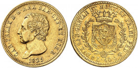 EUROPA. ITALIEN. - SARDINIEN. Karl Felix, 1821-1831 
20 Lire 1825, Turin. Friedb. 1135, Pagani 41, Schlumb. 158 Gold kl. Rdf., ss