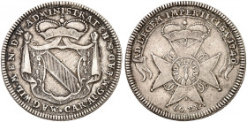BADEN - DURLACH. Karl Friedrich, 1738-1811. 
Gulden zu 60 Kreuzer 1740, Administrationsgulden. Dav. 239, Wiel. 668 ss