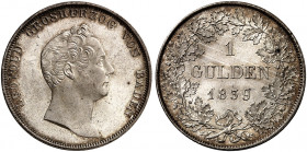 BADEN - DURLACH. Karl Leopold Friedrich, 1830-1852. 
1 Gulden 1839. AKS 92, J. 56 St