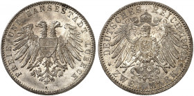 LÜBECK. Leopold IV., 1904-1918. J. 80, EPA 2/25 
2 Mark 1901. f. St