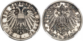 LÜBECK. Leopold IV., 1904-1918. J. 81, EPA 2/26 
2 Mark 1912. NGC PF 65 ULTRA CAMEO, PP