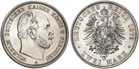 PREUSSEN. Wilhelm I., 1861-1888. J. 96 A, EPA 2/34 
2 Mark 1879 A. der seltenste Jahrgang ! in dieser Erhaltung sehr selten ! winz. Kr., f. St