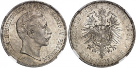 PREUSSEN. Wilhelm II., 1888-1918. J. 101, EPA 5/35 
5 Mark 1888. NGC MS 64, schöne Patina, f. St