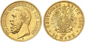 BADEN. Friedrich I., 1852-1907. J. 187, EPA 20/5 
Ein zweites Exemplar. f. vz