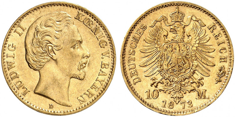 BAYERN. Ludwig II., 1864-1886. J. 193, EPA 10/7 
Ein zweites Exemplar. kl. Kr.,...