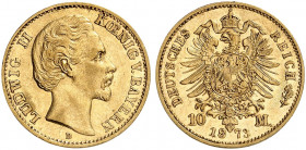 BAYERN. Ludwig II., 1864-1886. J. 193, EPA 10/7 
Ein drittes Exemplar. kl. Kr., vz