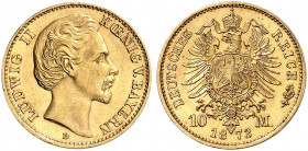 BAYERN. Ludwig II., 1864-1886. J. 193, EPA 10/7 
Ein viertes Exemplar. vz - St
