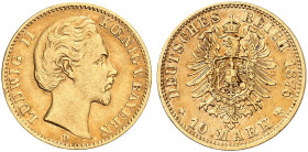 BAYERN. Ludwig II., 1864-1886. J. 196, EPA 10/8 
10 Mark 1876. ss