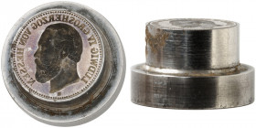 Matrizen aus Eisen für Reichsgoldmünzen. zu J. 218 
Prägestempel der Kopfseite für 5 Mark Hessen, Ludwig IV. 1877. vz