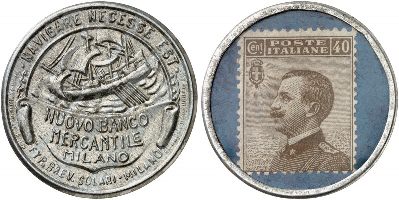 AUSLAND. ITALIEN. Mailand. Nuovo Banco Mercantile 
Aluminium, 40 Centesimi, MUG...
