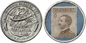 AUSLAND. ITALIEN. Mailand. Nuovo Banco Mercantile 
Aluminium, 40 Centesimi, MUG blau. f. vz