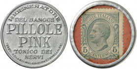 AUSLAND. ITALIEN. Mailand. Pillole Pink 
Aluminium, 5 Centesimi, MUG rot. vz