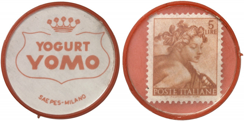 AUSLAND. ITALIEN. Mailand. Yomo 
Lot von 3 Stück: Plastik, 5 (2 Motive), 10 Lir...