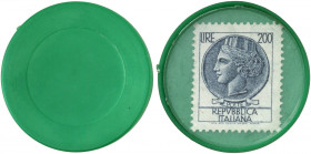 AUSLAND. ITALIEN. ohne Ortsangabe. Ascom 
Lot von 4 Stück: Plastik, 100 Lire (2x), MUG grün, rot, 200 Lire (2x), MUG grün, gelb. vz