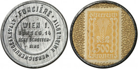 AUSLAND. ÖSTERREICH. Wien. Allgemeine Versicherungsanstalt Foncière 
Zinkhülle, 500 Kronen, MUG gold. Menzel 26845.5 vz