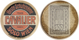 AUSLAND. ÖSTERREICH. Wien. Cavalier Solo 
Zelluloid, 100 Kronen, MUG gold. Menzel 26776.1 vz