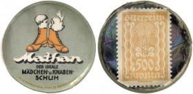 AUSLAND. ÖSTERREICH. Wien. Mathan Schuhe 
Zelluloid, 500 Kronen, MUG metallic. Menzel - f. vz