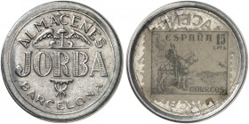 AUSLAND. SPANIEN. Barcelona. Jorba 
Aluminium, 15 Centimos, ohne MUG. Slg. Noir - f. vz