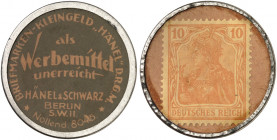 DEUTSCHLAND. Berlin. Hänel & Schwarz 
Eisenrand, 10 Pfennig Germania, MUG rosa. Menzel 1968.2, Slg. Noir - vz