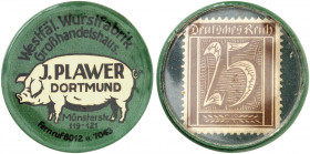 DEUTSCHLAND. Dortmund. J. Plawer 
Zelluloid, 25 Pfennig Ziffer, MUG grün. Menzel 5510.6, Slg. Noir - vz