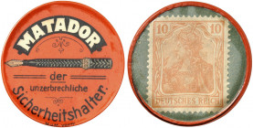 DEUTSCHLAND. Elberfeld. Matador 
Zelluloid, 10 Pfennig Germania, MUG grün. Menzel 6391.3, Slg. Noir 98 Var. vz