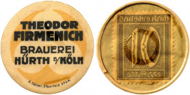 DEUTSCHLAND. Hürth. Theodor Firmenich 
Lot von 2 Stück: Zelluloid, 5 Pfennig Germania, 10 Pfennig Ziffer, MUG grün. Menzel 12058.3, 11, Slg. Noir - v...