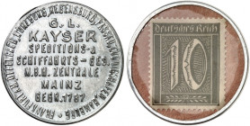 DEUTSCHLAND. Mainz. G. L. Kayser 
Aluminium, 10 Pfennig Ziffer, MUG rosa. Menzel - , Slg. Noir - vz
