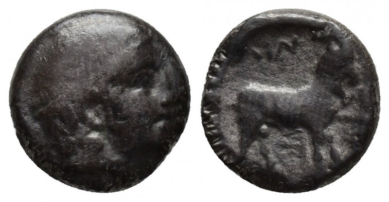 THRACE. Ainos. (Circa 431-429 BC). AR Tetrobol.
Obv: Head of Hermes right, weari...