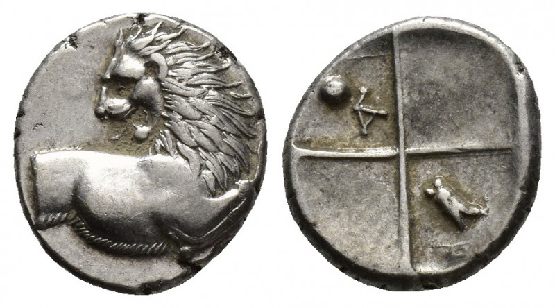 THRACE, Chersonesos. (Circa 386-338 BC). AR Hemidrachm.
Obv: Forepart of lion ri...