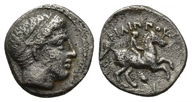 KINGS OF MACEDON. Philip II (359-336 BC). AR Hemidrachm. Amphipolis.
Obv: Diade...