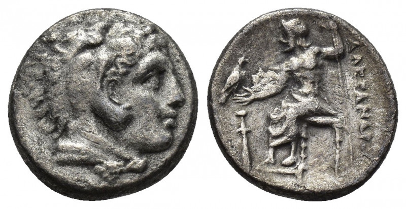 KINGS OF MACEDON. Alexander III 'the Great' (336-323 BC). AR Drachm. Lampsakos.
...