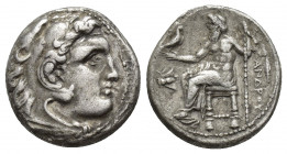KINGS OF MACEDON. Alexander III 'the Great' (336-323 BC). AR Drachm. Magnesia ad Maeandrum.
Obv: Head of Herakles right, wearing lion skin.
Rev: AΛΕΞΑ...
