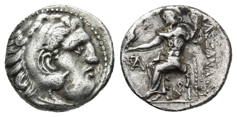 KINGS OF MACEDON. Alexander III 'the Great' (336-323 BC). AR Drachm. Lampsakos.
...