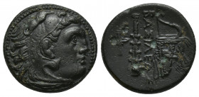 KINGS OF MACEDON. Alexander III ‘the Great’, (336-323 BC). AE. Uncertain mint in western Asia Minor (Circa 323-310). 
Obv:Head of Herakles to right, w...