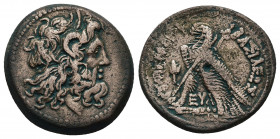 PTOLEMAIC KINGS OF EGYPT. Ptolemy VI Philometor (First sole reign, 180-170 BC). Ae Obol. Cyprus.
Obv: Head of Zeus-Ammon right, wearing tainia.
Rev:...