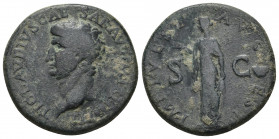 Claudius, 41-54 AD. AE, Sestertius. Rome.
TI CLAVDIVS CAESAR AVG P M TR P IMP P P.
Laureate head of Claudius, left.
Rev: IMP T VESP AVG REST S C.
...