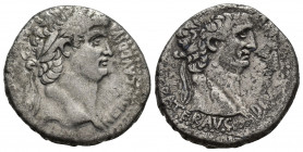 Syria, Seleucis and Pieria. Antioch. Nero, with Divus Claudius, 54-68. AR, Tetradrachm. Obv: Laureate head of Nero, right; with ivy leaf.
Rev. Laureat...