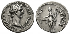 Nerva, 97 AD. AR, Denarius. Rome. 
Obv: IMP NERVA CAES AVG P M TR P COS III P P. 
Laureate head of Nerva, right. 
Rev: AEQVITAS AVGVST. 
Aequitas stan...