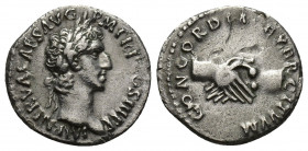 Nerva, 96-98 AD. AR, Denarius. Rome.
Obv: IMP NERVA CAES AVG P-M TRP II COS III PP. 
Laureate head of Nerva, right. 
Rev: CONCORDIA EXERCITVVM. 
Clasp...