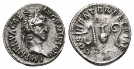 Nerva, 96-98 AD. AR, Denarius. Rome.
Obv: IMP NERVA CAES AVG P M TR POT II.
Laureate head of Nerva, right.
Rev: COS III PATER PATRIAE.
Priestly implem...
