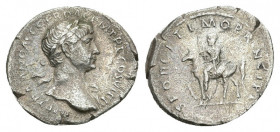 Trajan, 98-117 AD. AR, Denarius. Rome.
Obv: IMP TRAIANO AVG GER DAC P M TR P COS VI P P.
Laureate bust of Trajan, right; drapery on far shoulder.
R...