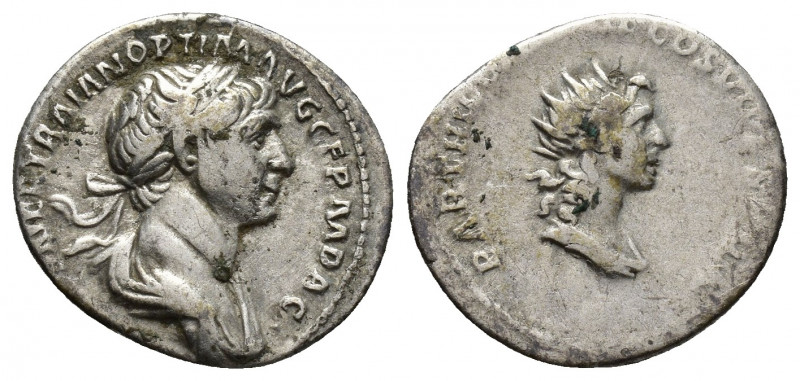 Trajan, 98-117 AD. AR, Denarius. Rome. 
Obv: […] TRAIANO OPTIMO AVG GERM DAC.
La...