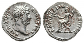 Hadrian 117-138 AD. AR, Denarius. Rome.
Obv: HADRIANVS AVGVSTVS.
Laureate head of Hadrian, right.
Rev: ROMA FELIX COS III P P.
Roma seated left, h...