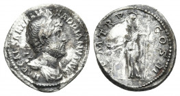 Hadrian, 117-138 AD. AR, Denarius. Rome.
Obv: IMP CAESAR TRAIAN HADRIANVS AVG. 
Laureate bust of Hadrian, right; draped left shoulder. 
Rev: P M TR P ...