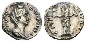 Diva Faustina I, Died 140/1 AD. AR, Denarius. Rome. Struck under Antoninus Pius.
Obv: DIVA FAVSTINA.
Draped bust of Faustina, right.
Rev: AETERNITAS.
...